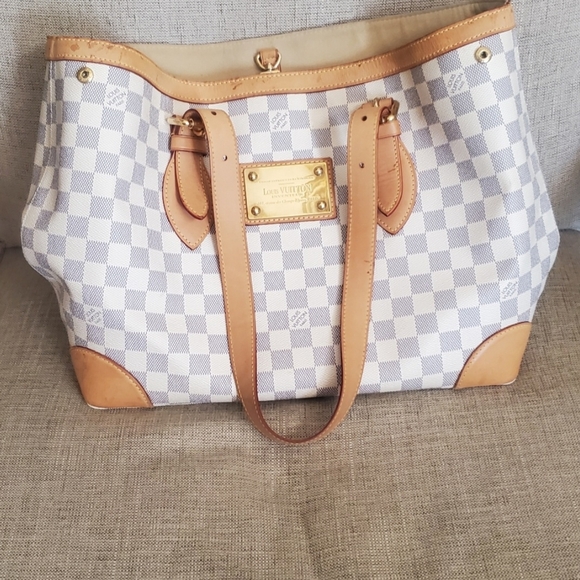 Louis Vuitton Damier Azur Tote with Tan Accents Like New - Picture 1 of 4